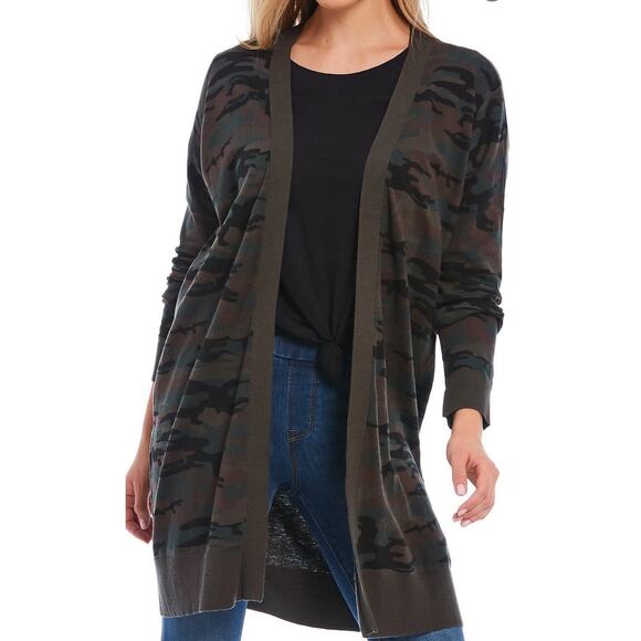 Sanctuary “Play” Camouflage Open Front Knit Cardigan Size XL CozyLayers - Picture 1 of 7